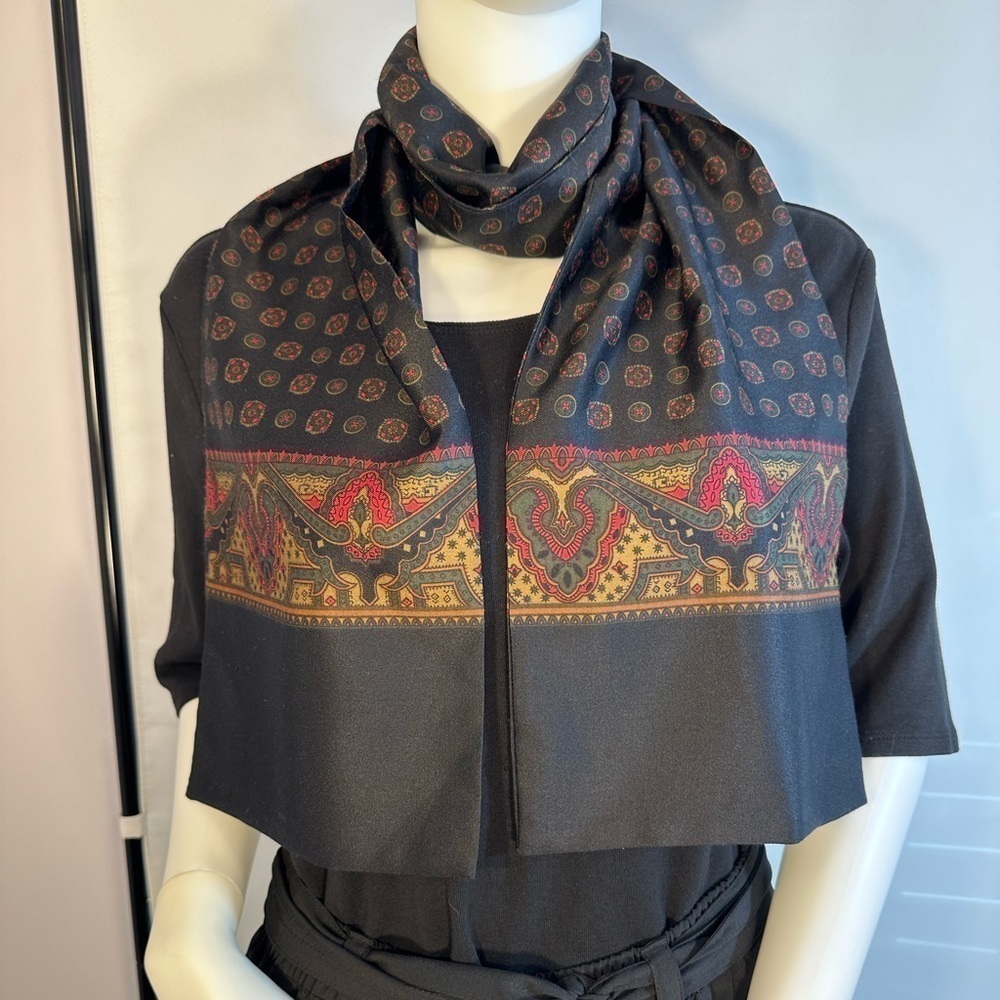Womens Paisley Double Layer Satin Neck Scarf Wrap Rectangle Evening Promo Classy